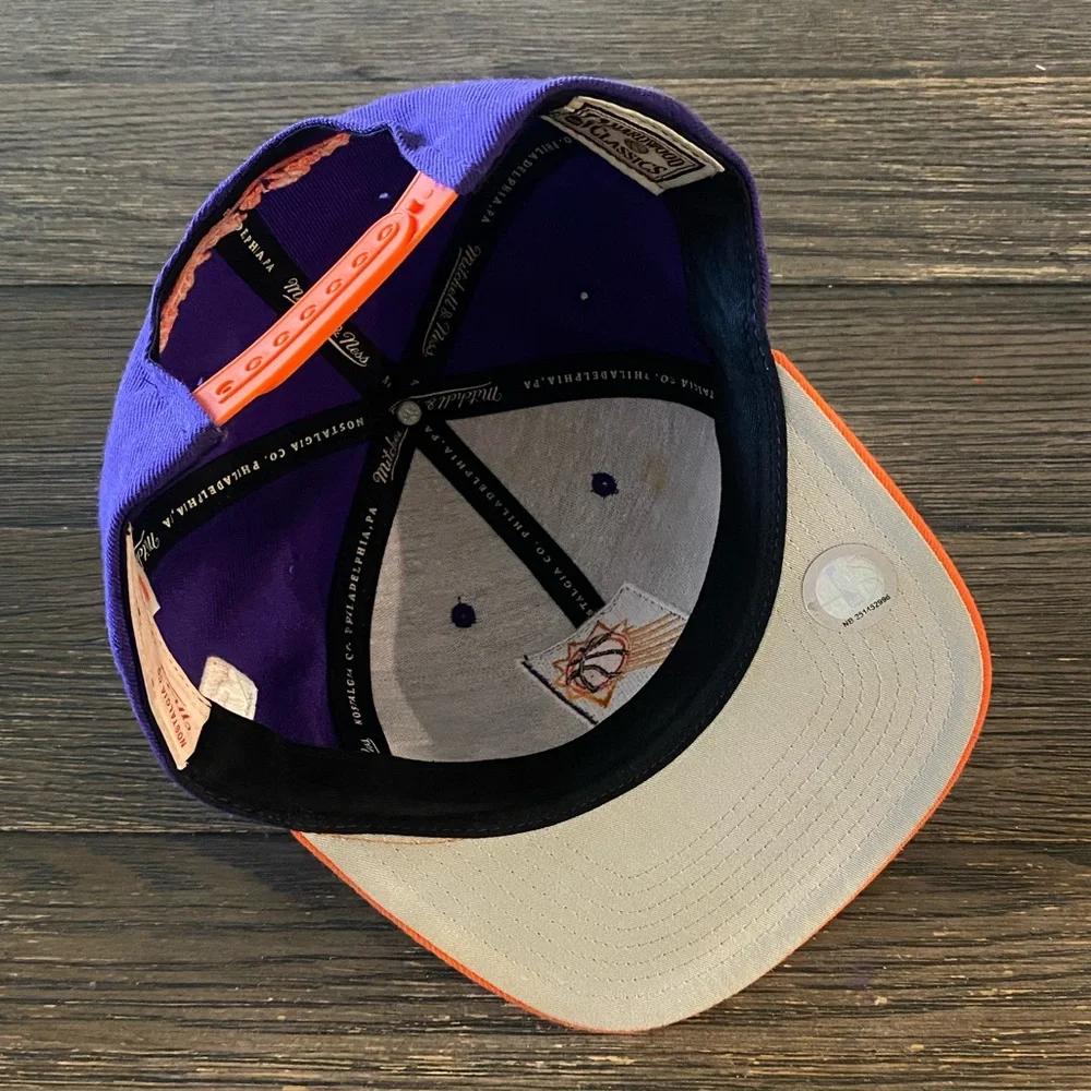 Phoenix Suns Hat Snap Back Purple Orange Mitchell & Ness NBA Hardwood Classics